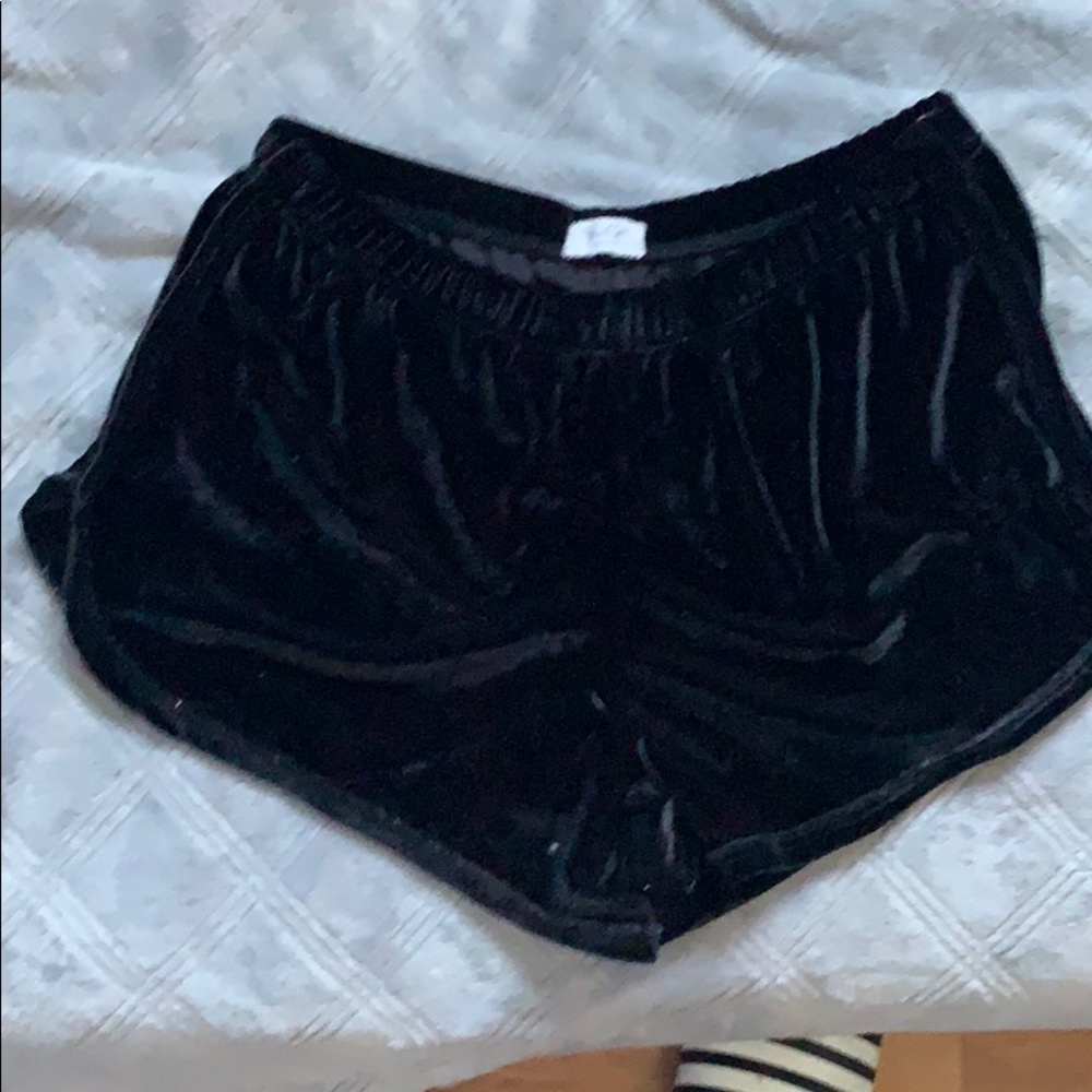 Brandy black velvet shorts
